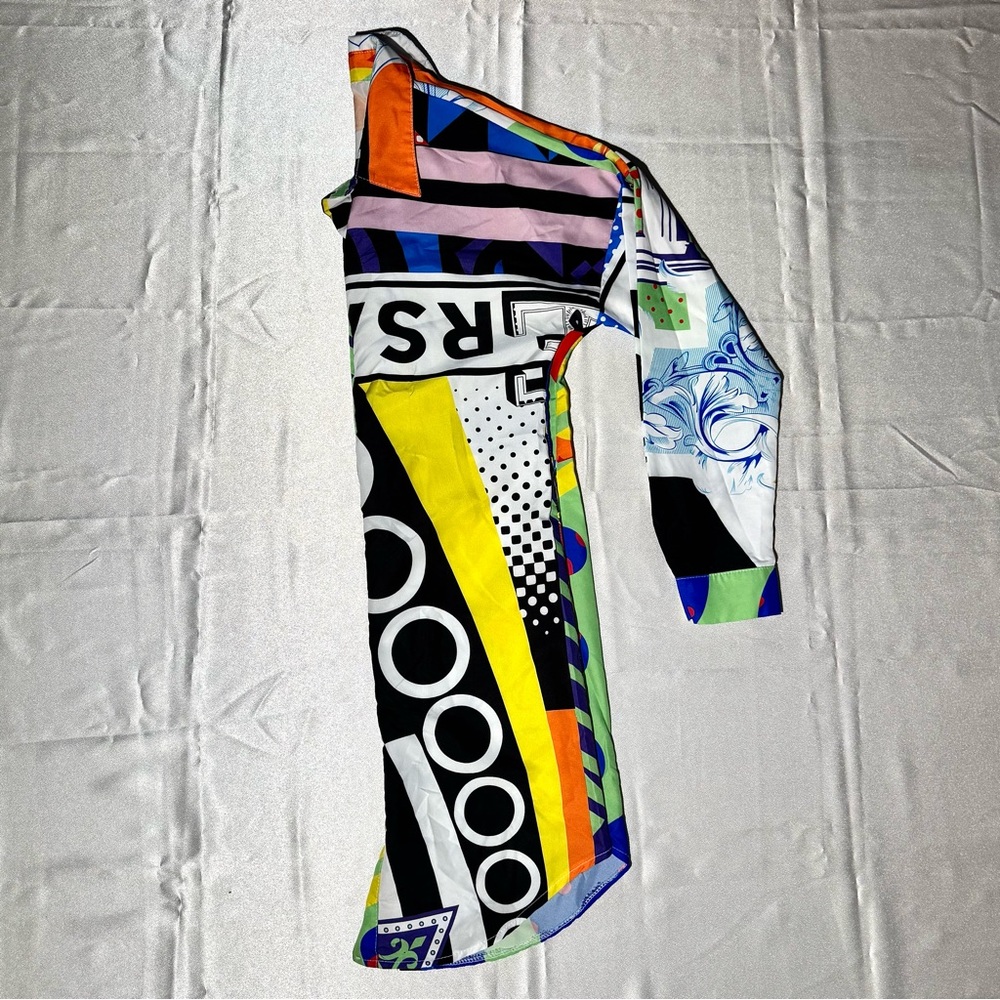 Mixed Geometric Pattern Button-Down Sz M - image 3